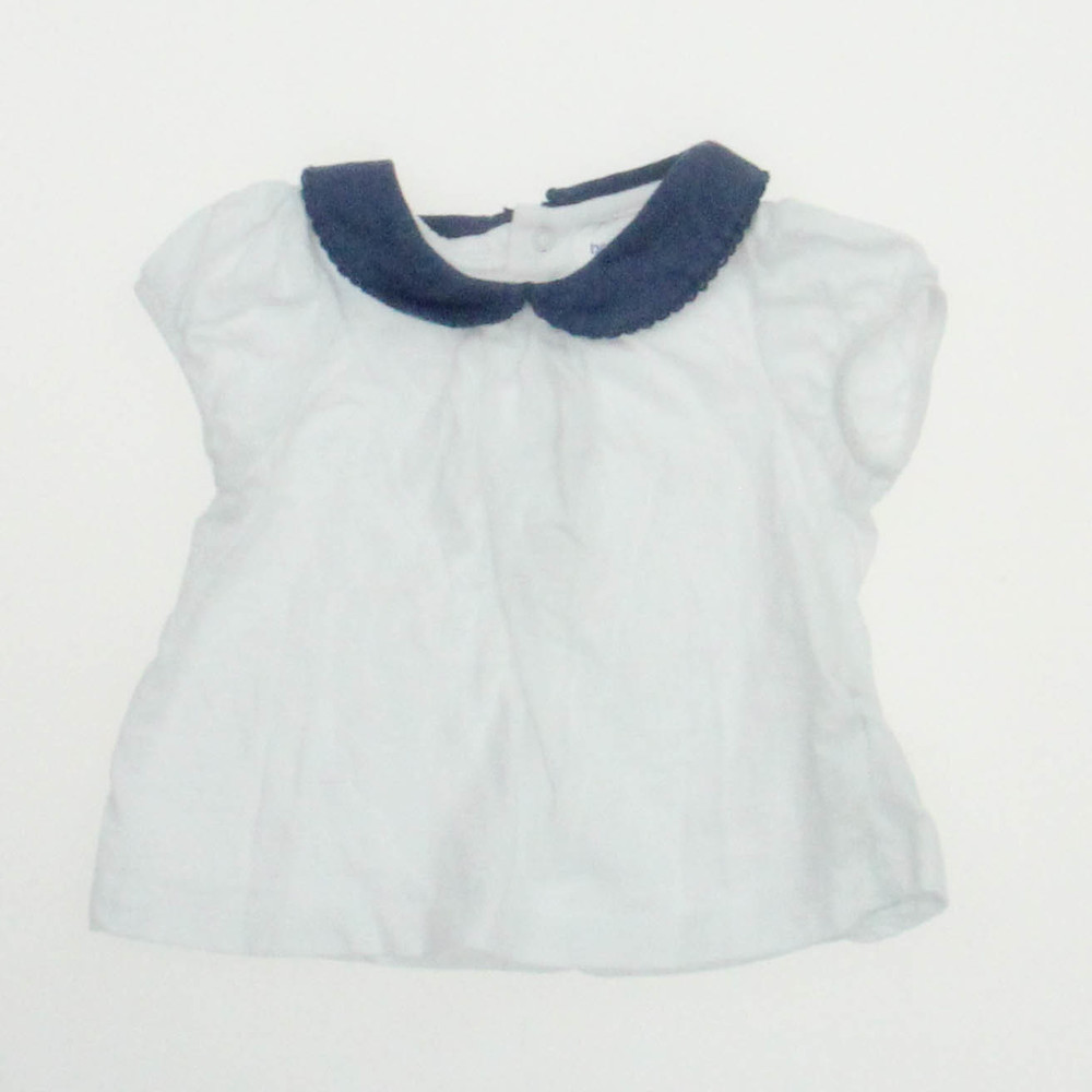 bout'chou Girls White | Blue Blouse size: 6 Months